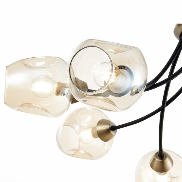 SLE205302-06 Светильник потолочный Бронза, Черный/Янтарный E14 6*40W BESANO — изображение 3