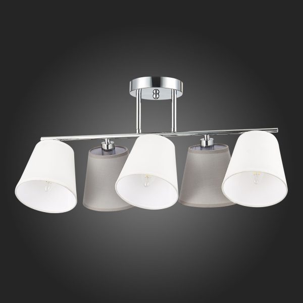 SLE300402-05 Светильник потолочный Хром/Белый, Серый E14 5*40W PRATO — изображение 5