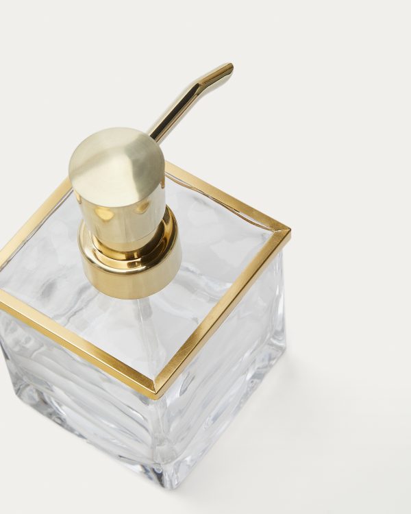 Soanet Дозатор для мыла из стекла и металла золотистый — изображение 4