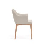 Стул Croft из бежевой синели с ножками из массива ясеня — изображение 3