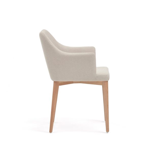 Стул Croft из бежевой синели с ножками из массива ясеня — изображение 3