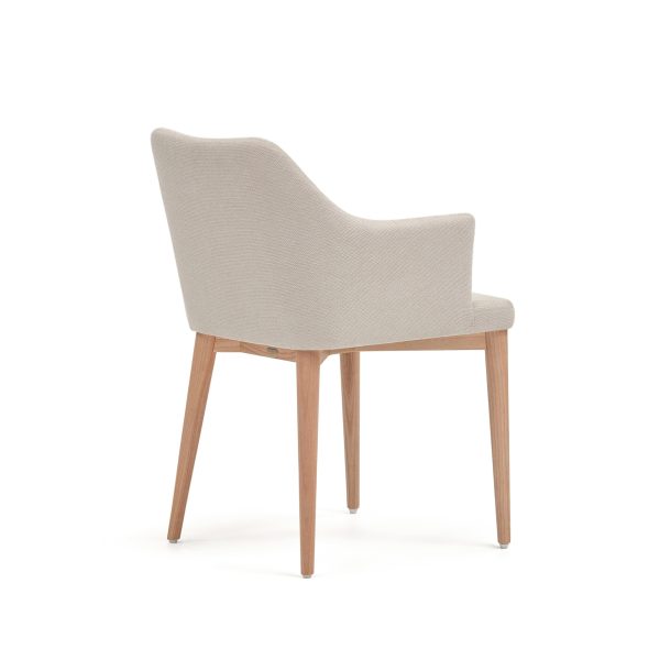 Стул Croft из бежевой синели с ножками из массива ясеня — изображение 4