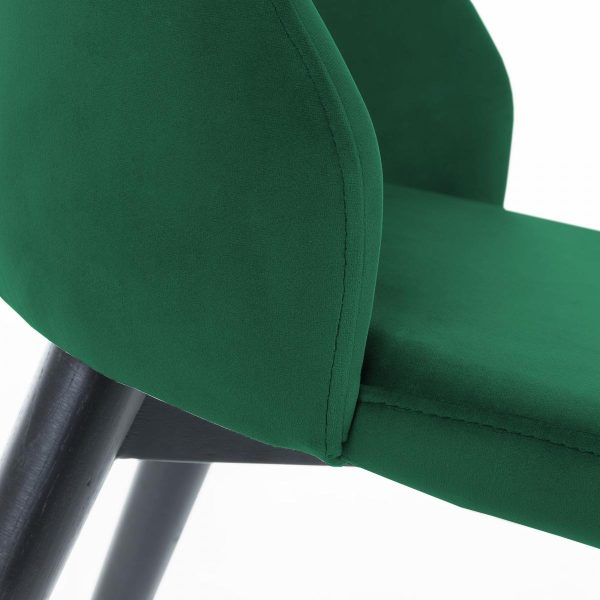 Стул Roxie черного дерева черный бархатный зеленый — изображение 4