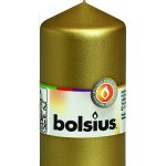 Свеча декор."столбик" золотая 120х58 мм.