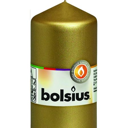 Свеча декор."столбик" золотая 120х58 мм.