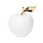 T1012 Статуэтка "Яблоко" белая с золотом 10*10*12