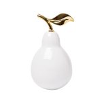 T1016 Статуэтка "Груша" белая с золотом 10*10*16см