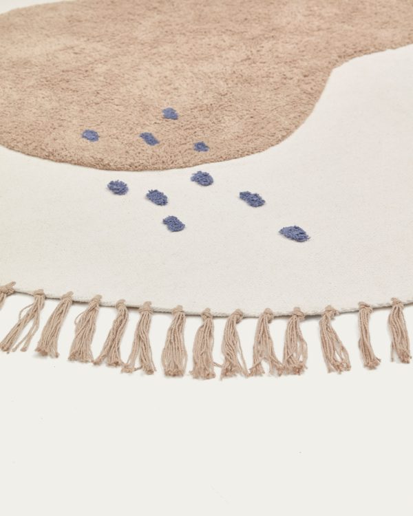 Tamya Круглый ковер из 100% хлопка с коричневой грушей Ø 120 см — изображение 3