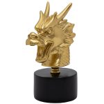 TB1710 Статуэтка "Голова дракона" цвет золото 10*8*17см