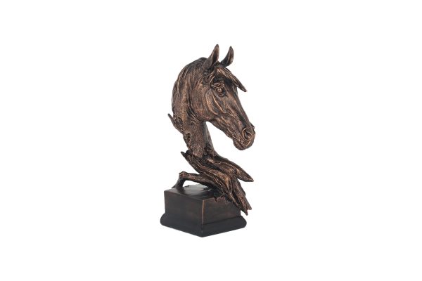 TB4227 Статуэтка "Голова лошади" цвет бронза 27*27*42см — изображение 2
