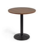 Tiaret Круглый стол из орехового дерева с черной металлической ножкой Ø 69