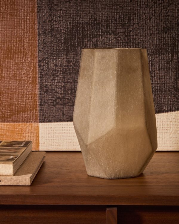 Ваза Arai серая из переработанного стекла 22 см — изображение 3