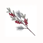 Ветка декоративная еловая Красные ягоды
