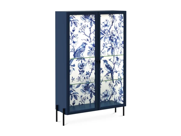 Витрина 2-х дверная Banksy синий, с принтом — изображение 2