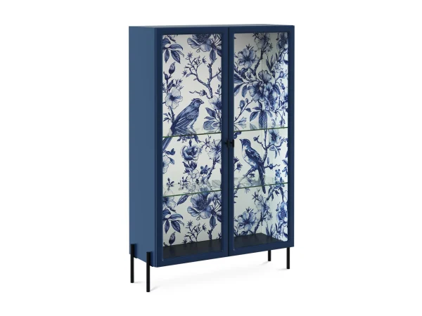 Витрина 2-х дверная Banksy синий, с принтом — изображение 3