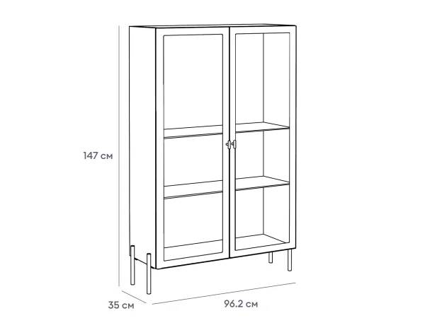 Витрина 2-х дверная Banksy синий, с принтом — изображение 5