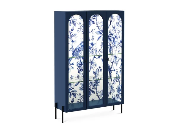 Витрина 3-х дверная Banksy синий, с принтом — изображение 2