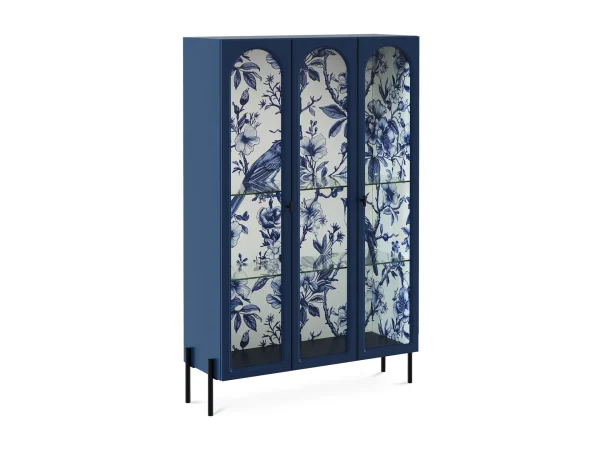 Витрина 3-х дверная Banksy синий, с принтом — изображение 3