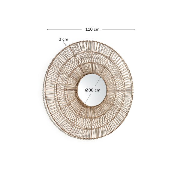 Viviana Зеркало из ротанга с натуральной отделкой Ø 110 см — изображение 3