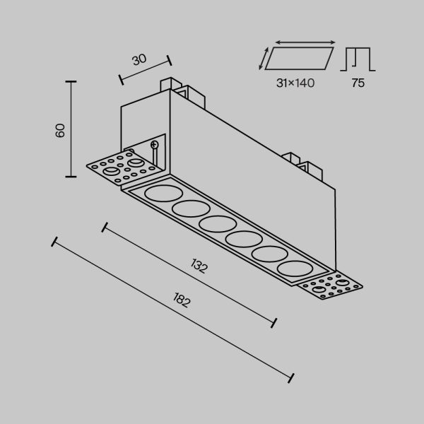 Встраиваемый светильник Technical DL065-12W3-6K-TRS-W — изображение 2