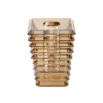 XVB3461C Ваза-подсвечник "хрустальная" цвет янтарь 13.5*13.5*19см