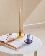 Yumalay Маленький подсвечник из розового стекла — изображение 2