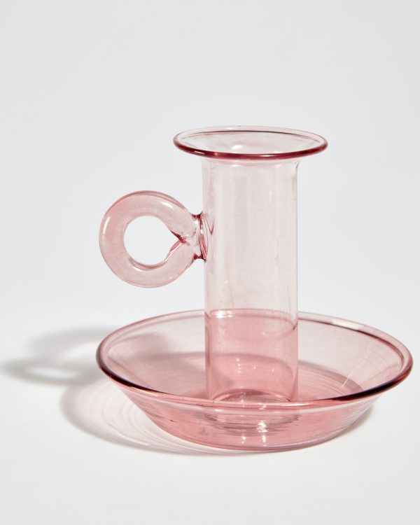 Yumalay Маленький подсвечник из розового стекла — изображение 4