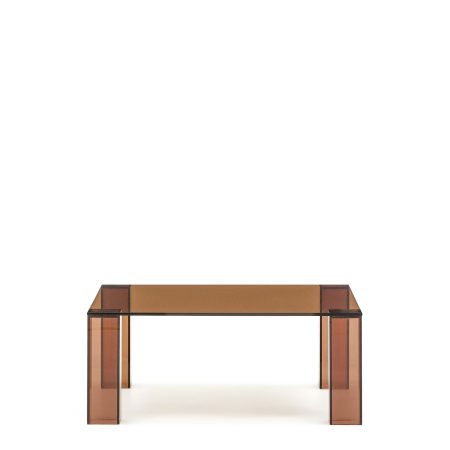Журнальный столик Adularia из стекла коричневого цвета 85 x 85