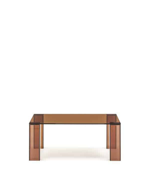 Журнальный столик Adularia из стекла коричневого цвета 85 x 85