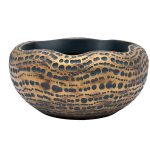 ZS1881-12 Кашпо синее с золотом d32*16см