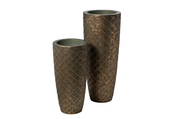 ZS1980-26 Кашпо c золотым орнаментом d32*67см — изображение 3