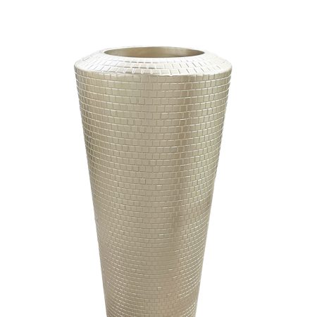 ZS2060-27CH Кашпо c фактурной отделкой шампань d32*65см