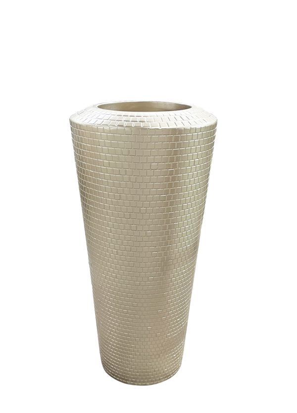 ZS2060-27CH Кашпо c фактурной отделкой шампань d32*65см