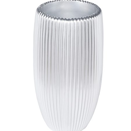ZS2062-19SL Кашпо серебристое с полосками d26*49см