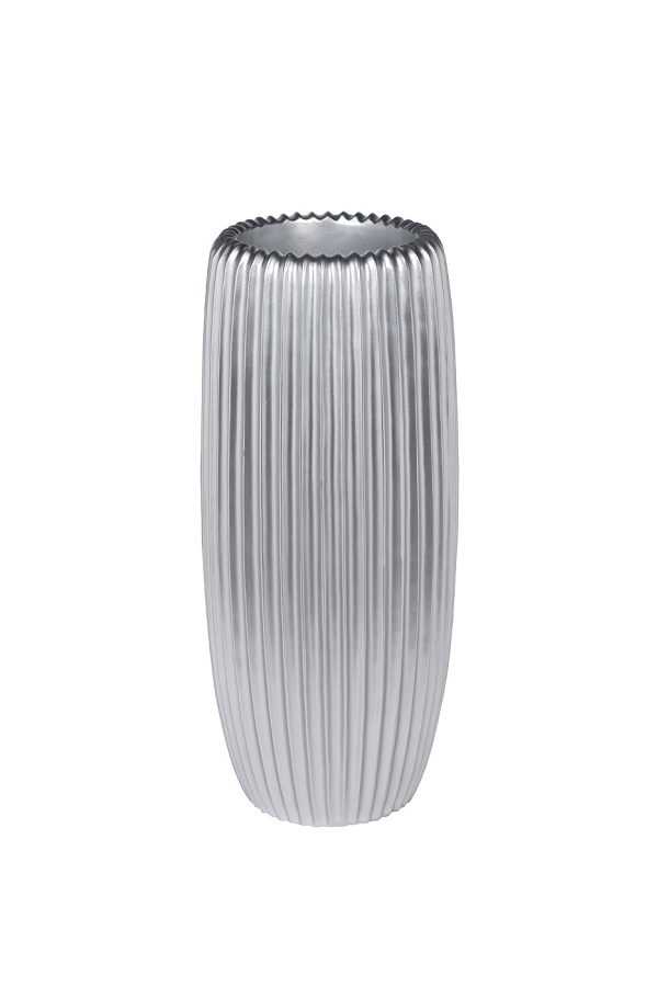 ZS2062-27SL Кашпо серебристое с полосками d30*69см