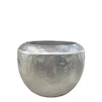 ZS2063-26SL  Кашпо c фактурной поверхностью серебро d35*26см