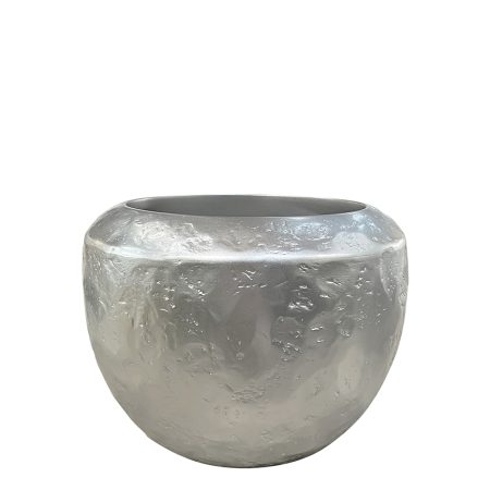 ZS2063-26SL  Кашпо c фактурной поверхностью серебро d35*26см