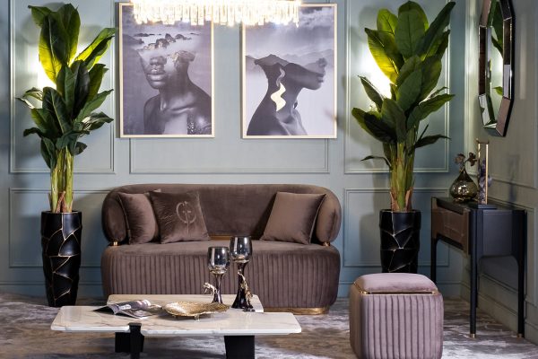 ZSC872-19BL-GL Кашпо d26*48см черное с золотом — изображение 2