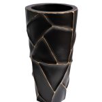 ZSC872-19BL-GL Кашпо d26*48см черное с золотом