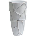 ZSC872-19WH-GL Кашпо d26*48см белое с золотом