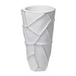 ZSC872-19WH Кашпо d26*48см белое с серебром