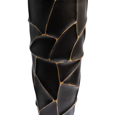 ZSC872-27BL-GL Кашпо d30*69см черное с золотом