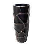 ZSC872-27BL  Кашпо d30*69см черное с серебром