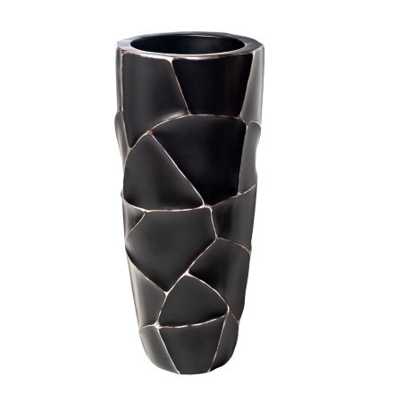 ZSC872-27BL  Кашпо d30*69см черное с серебром