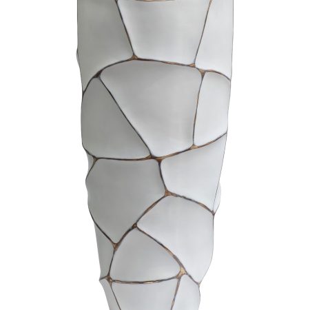 ZSC872-27WH-GL Кашпо d30*69см белое с золотом