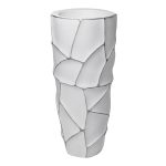 ZSC872-27WH  Кашпо d30*69см белое с серебром