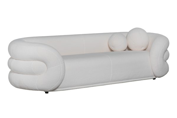 ZW-22024 Диван трехместный иск.мех белый 229*95*61см — изображение 2