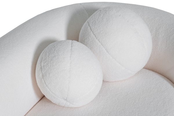 ZW-22024 Диван трехместный иск.мех белый 229*95*61см — изображение 3