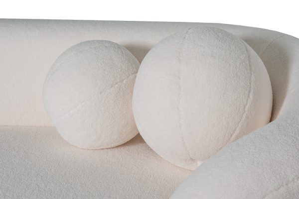 ZW-22024 Диван трехместный иск.мех белый 229*95*61см — изображение 4