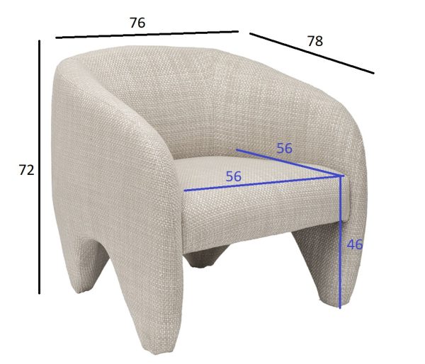 ZW-23081 Кресло Molveno белое 76*78*72см — изображение 5